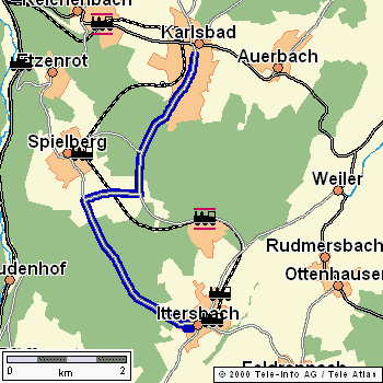 from Langensteinbach to Ittersbach